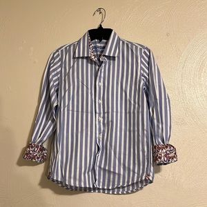 Robert Graham Boys Button Front Long Sleeve shirt size 10/12